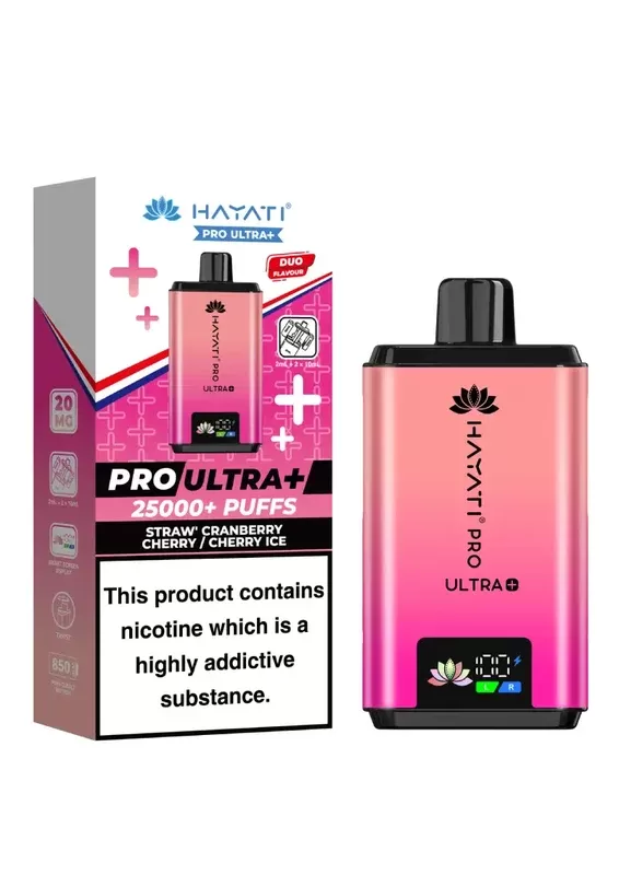 Hayati Pro Ultra Plus 25000+ Straw Cranberry Cherry / Cherry Ice