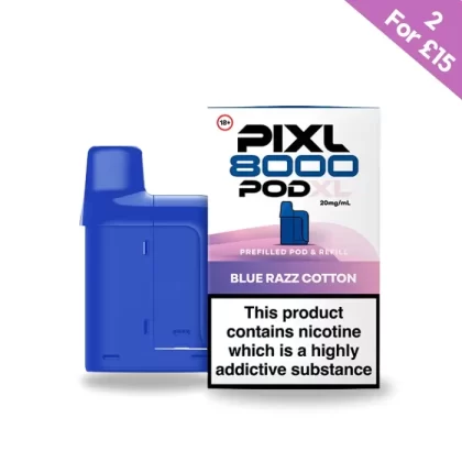 Blue Razz Cotton – Pixl 8000 Prefilled Pods