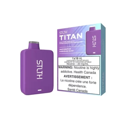 STLTH TITAN Disposable Vape – White Grape Ice - Eliquidsupply