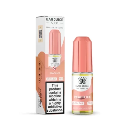 Bar Juice 5000 Salt Nicotine Peach Ice 10mg & 20mg Salts - Vapourdays Co