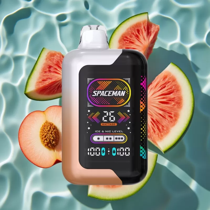SMOK SPACEMAN SP40000 Zero Nicotine Disposable Vape – Juicy Peach Watermelon, 20mL, 1000mAh, 40K Puffs, Dual Meshed Coil, 4 Ice Levels - Bangvapeaustralia