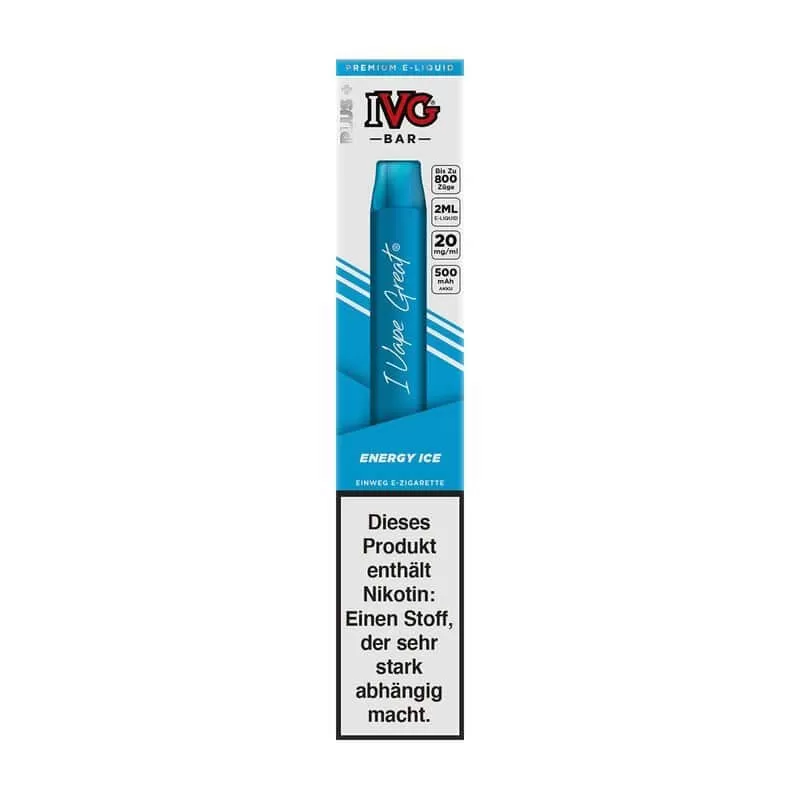 IVG BAR – Energy Ice - IVG BAR / Ice / Himbeere / Nikotin-Benzoat / Propylenglykol / pflanzliches Glycerin / Aromastoffe / 20mg/ml / 550 mAh / ca. 800 - Image 3