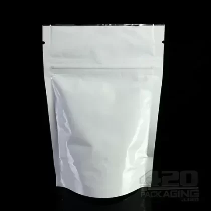 White-White 3″ x 5″ Mylar Stand Up Pouch Zip Bags 100/Box - Vape Store
