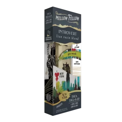 Mellow Fellow Introvert NYC – Gas Mask – Indica – 1ml Live Resin Disposable Vape