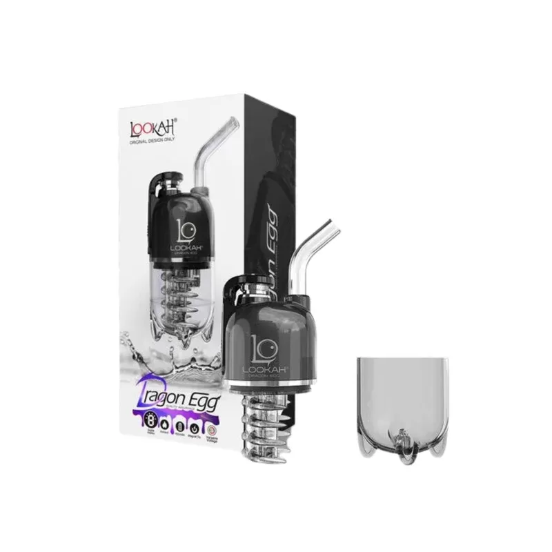 Lookah Dragon Egg - Black, Black Green Spatter