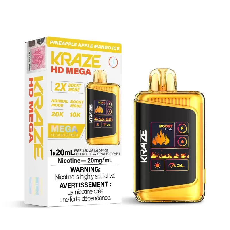 Kraze HD Mega Pineapple Apple Mango Ice (20K Puffs) Disposable Vape
