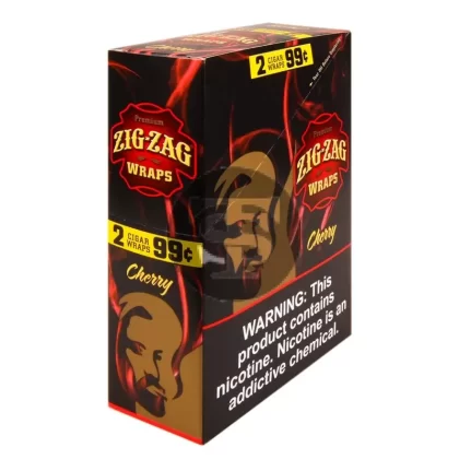 Zig Zag Wraps Premium Cherry 25 Packs of 2, Pre-Priced 99c