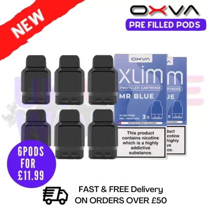 Mr Blue Oxva Xlim Flavoured Pre-filled Pod Cartridges – £1.69
