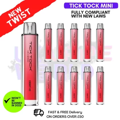 Cherry Ice Tick Tock Mini 2000 Box Of 10