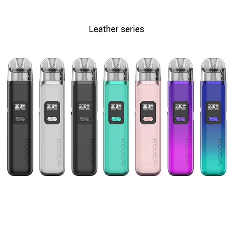 Smok Novo Pro Pod Device 30 Watts (1300mAh) - Black Carbon Fibre, Black Gun Metal (Leather) - Image 3