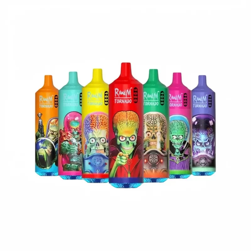 RandM Tornado 9000 Puffs Disposable Vape Nicotine 2% 5% - Random Flavors(fast Delivery), 1.Blueberry Raspberry; 2-nicotine, 5-nicotine