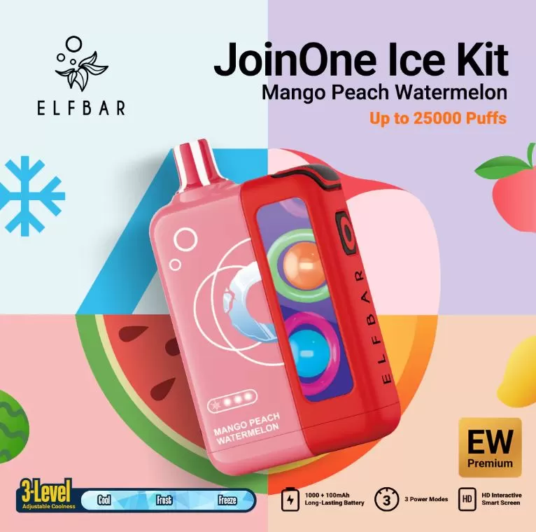 ELF Bar JoinOne Ice Disposable Pre-filled Pod Kit - Mango Peach Watermelon (Device) / 50 mg - Image 3
