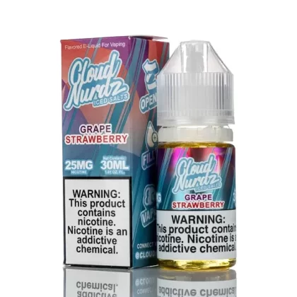 Cloud Nurdz Salts E-Liquid Grape Strawberry Iced 30ml (50mg) - Vape Store