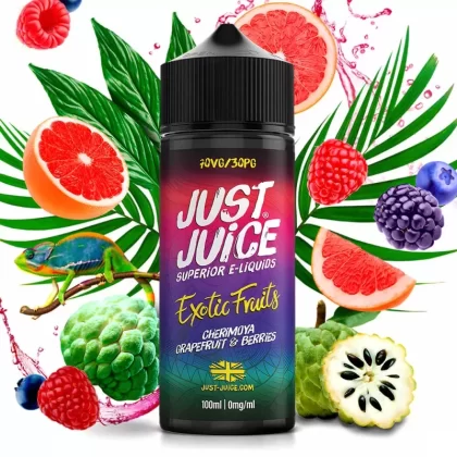 Just Juice Cherimoya Grapefruit & Berries 100ml Vape Juice - Size#0 Nic Shots>1 x 18mg Nic Shots>2 x 18mg Nic Shots