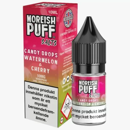 Moreish Puff Watermelon & Cherry Nicosalt 10mg 10ml – E juice med nikotin