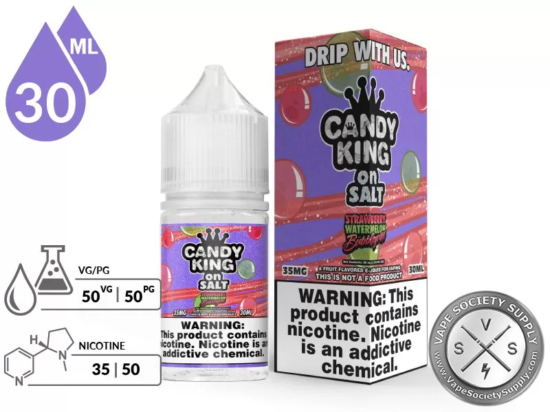 Strawberry Watermelon Bubblegum Candy King On Salt 30ml - Vape Product, Vape Product - Image 2