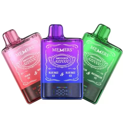 Memers Switchers S22000 Puff Vape - Pack Count#Single Pack~Flavor#Atma Tobacco/Allora Tobacco>Blue Razz Ice>Blue Razz Ice/Strawberry Ice>Kiwi Passionfruit Guava>Kiwi Passionfruit Guava/Mixed