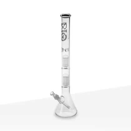 BIO Glass | Double Chamber 10-Arm Tree Percolator Beaker Water Pipe | 22″ – 14mm – Various Colors