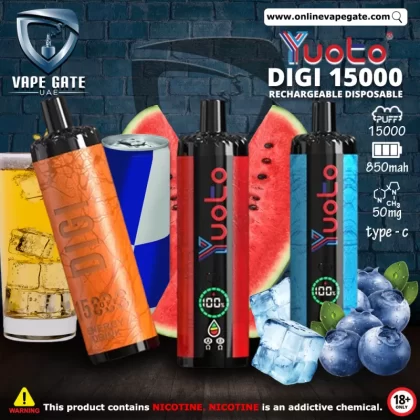 Yuoto Digi 15000 Rechargeable Disposable Vape - Grape Ice / 50 mg