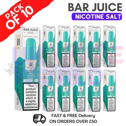 Fresh Menthol Mojito Bar Juice 5000 Nic Salt | Box of 10 | ONLY £13.99
