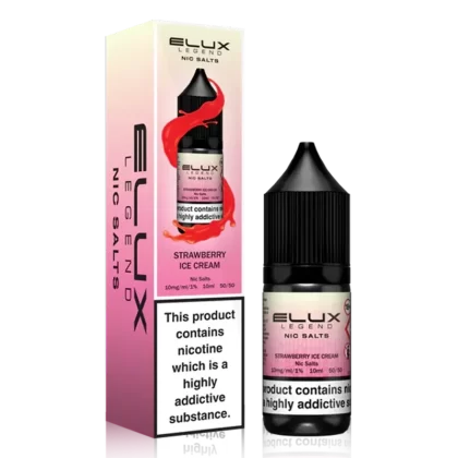 ELUX STRAWBERRY ICE CREAM Nic Salt (10pk) 10mg 20mg Vape Juice Liquid