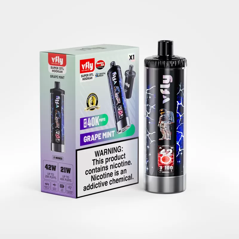 VFLY Super DTL Hookah 40K Disposable E-Hookah KIT - 40000 Puffs - Lemon Lime - Image 2