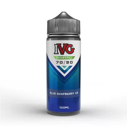 IVG 70/30 100ml Shortfill E-Liquid Blue Raspberry Ice - Nicotine Strength#0mg (FCC53B)
