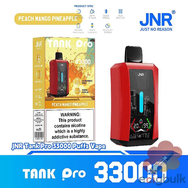 JNR Tank Pro 33000 Disposable Vape | 33,000 Puffs & Digital Display - Image 2