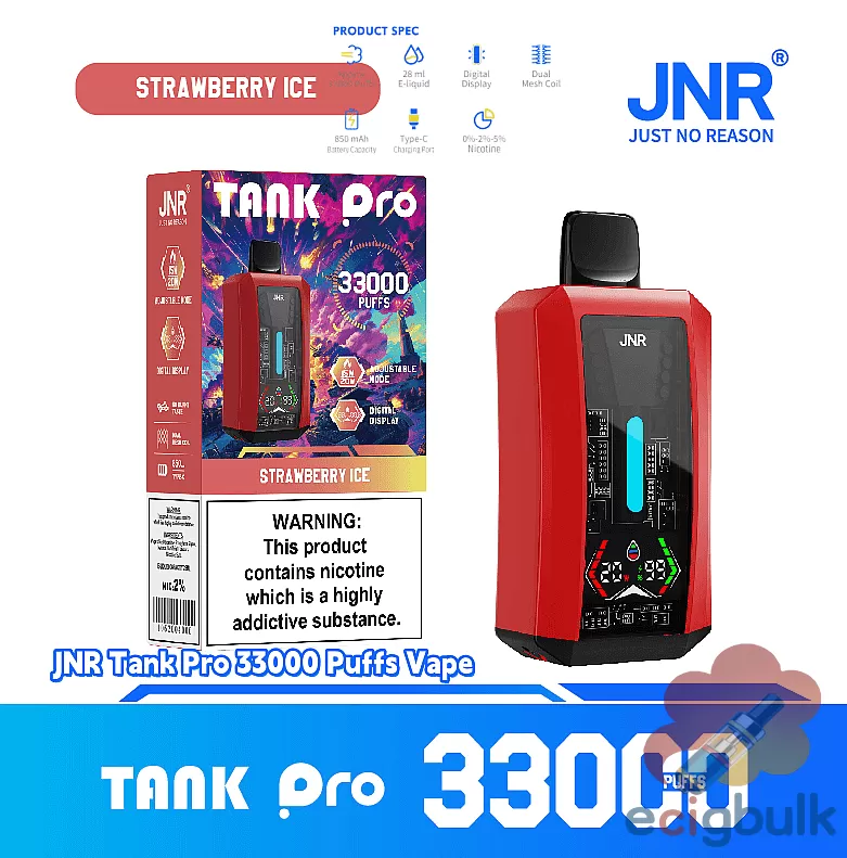 JNR Tank Pro 33000 Disposable Vape | 33,000 Puffs & Digital Display - Image 3