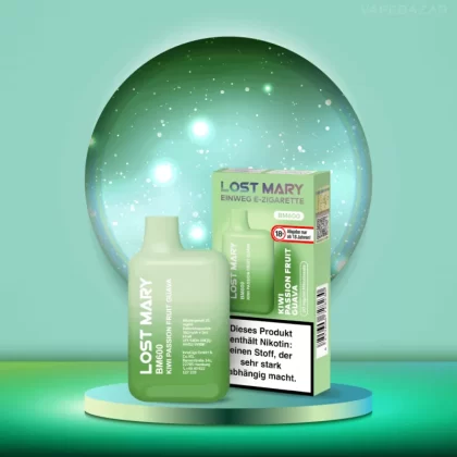 Elf Bar Lost Mary – Kiwi Passion Fruit Guava - Elf Bar Lost Mary / Glycerin / Propylenglykol / Nikotinsalz / Aromastoffe / 20mg/ml / 550 mAh / ca. 600