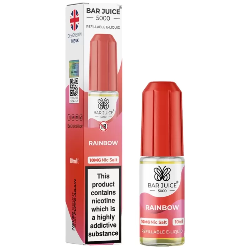 Rainbow Nic Salt E-Liquid by Bar Juice 5000 (10ml) - 20mg