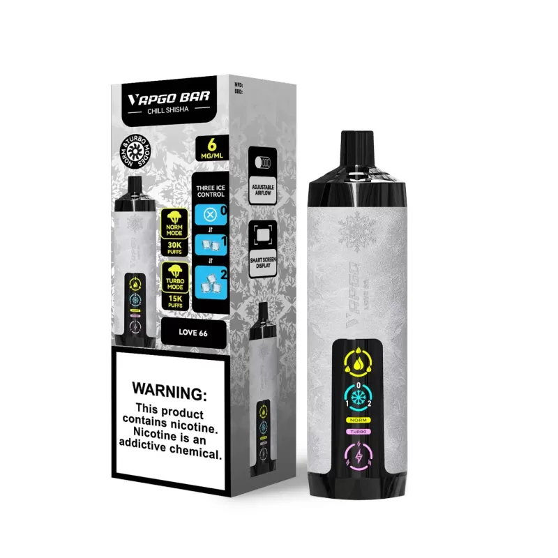 VAPGO Chill Shisha 30K Ice Control Disposable Vape (0.6% 30,000 Puffs) - Blue Razz Lemonade, Grape Mint - Image 3