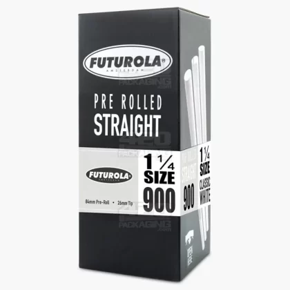 FUTUROLA | Straight 1 1/4 Size Pre-Rolled Cones | 84mm – Classic White Paper – 900 Count