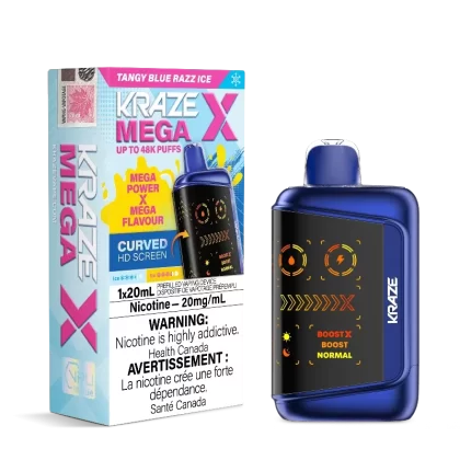 Kraze Mega X 48K – Tangy Blue Razz Ice Disposable Vape