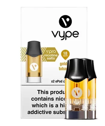Golden Tobacco ePod vPro Prefilled Vape Pods by Vype / VUSE