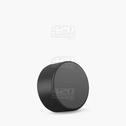 Child Resistant | Smooth Push Down & Turn Plastic PCR Caps w/ Foil Liner | 28mm – Matte Black – 504 Count