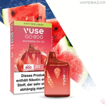 Vuse Go 800 – Watermelon Ice - Aromen, Propylenglykol; 20mg/ml
