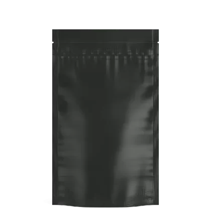Tamper Evident | Matte Black Vista Mylar Bags (Tear Notch) | 5in x 8.1in – 14g – 1000 Count