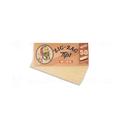 Zig-Zag® | Wide Unbleached Rolling Tip | 25mm – Brown – 50 Count