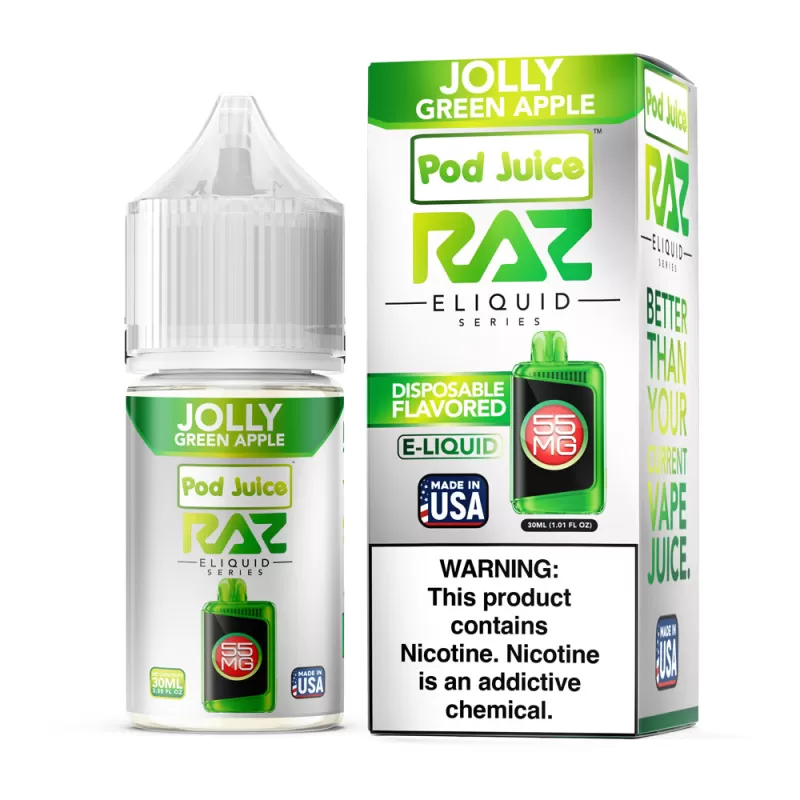 Pod Juice X RAZ Salt - Jolly Green Apple - 30ML E-Liquid - 35MG