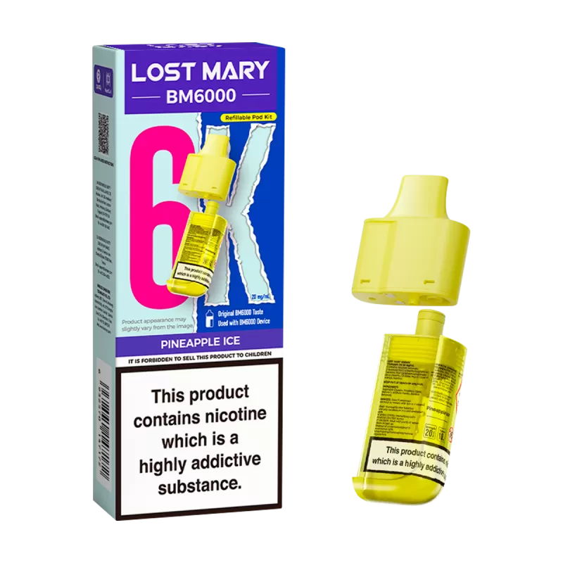 Pineapple Ice Lost Mary BM6000 Refill Pack - 0mg - Vape Product (EE9322)