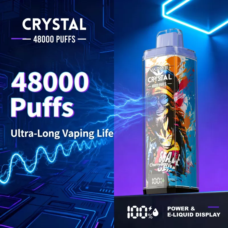 VAPME CRYSTAL 48000 – 48K Puffs Adjustable Airflow 25ml E-Liquid Disposable Vape