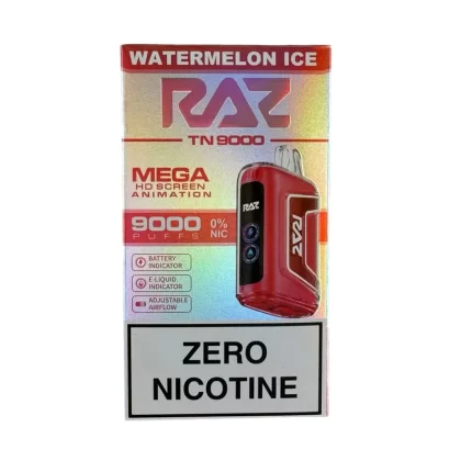 Watermelon Ice – RAZ TN9000 – Zero Nicotine - Ejuicewarehouse