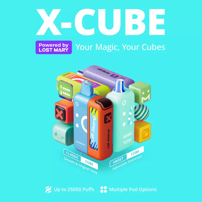 Made in Indonesia | Off-Stamp X-CUBE 25K Disposable KIT Powered By LOST MARY – 25,000 Puffs - Bangin' Watermelon