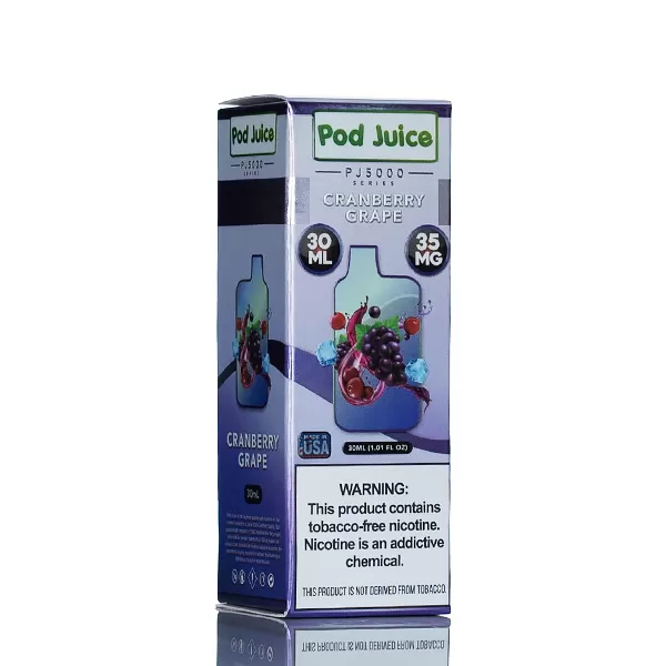 Pod Juice Salt PJ5000 - Cranberry Grape - 30ml (DISCONTINUED) - 55mg - Image 3