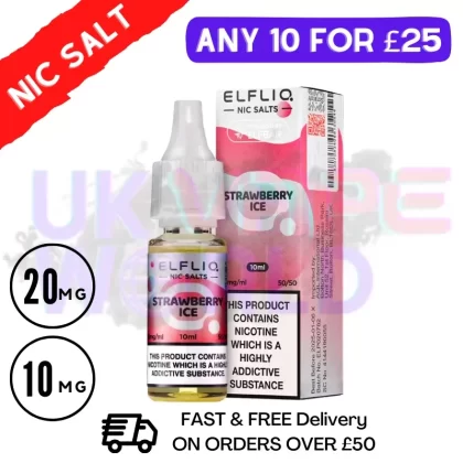 ElfLiq ‘Strawberry ICE’ Nic Salt 10ML eLiquid