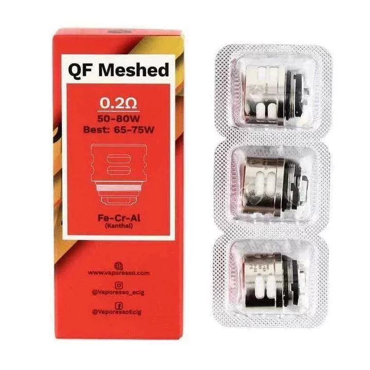 VAPORESSO QF REPLACEMENT COILS - CHOOSE TYPE#QF MESHED 0.2>QF STRIP COIL 0.15
