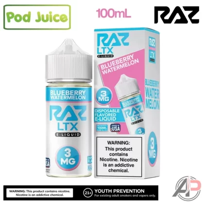 Pod Juice x Raz LTX Blueberry Watermelon E-Liquid 100mL - Vape Product, Vape Product (2D4831)