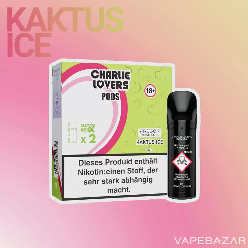 Charlie Lovers Pods – Kaktus Ice (2er Pack) - 20mg/ml, 10mg/ml; Vape Product - Image 2