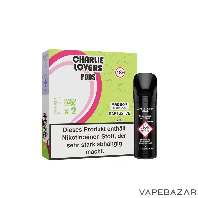 Charlie Lovers Pods – Kaktus Ice (2er Pack) - 20mg/ml, 10mg/ml; Vape Product - Image 3